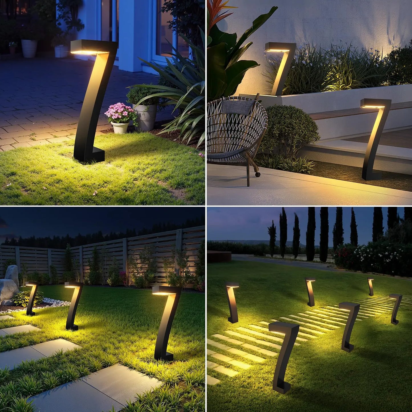 LED Solar Wegleuchten 4er Set – Moderne Gartenbeleuchtung IP65