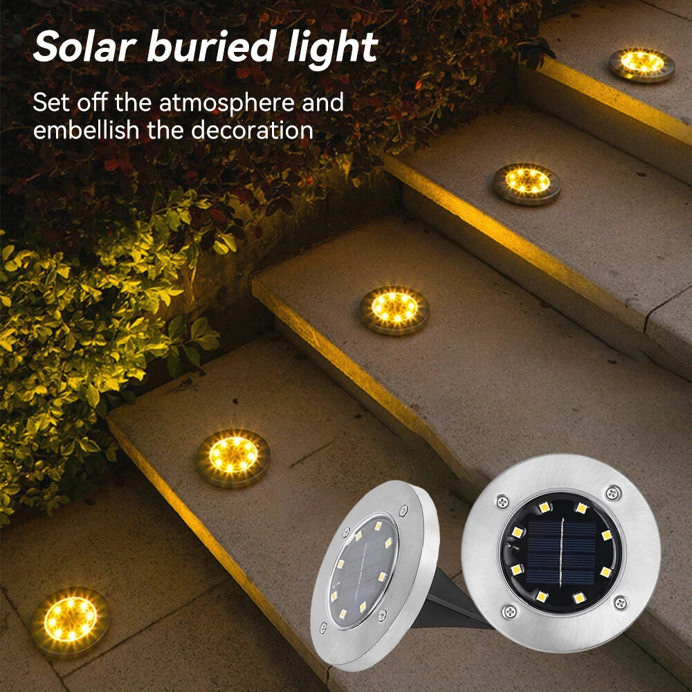 Solar Bodenleuchten 6er Set – Wasserdichte LED Gartenbeleuchtung IP44