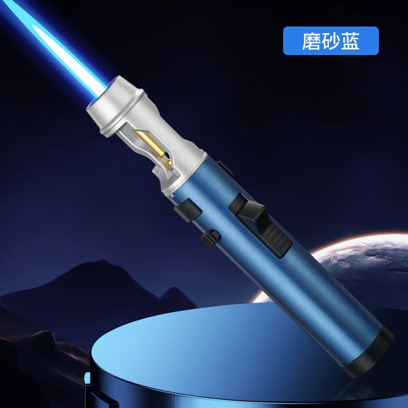 Powerful Metal Gas Lighter Windproof Kitchen Cooking Torch Flame Jet Barbecue Smoking Accessories Cigar Lighters Men's Gift
