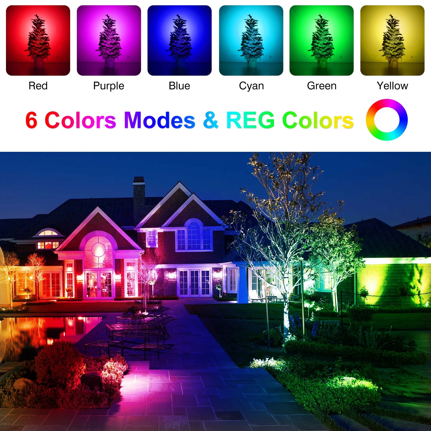 RGB Solar Spotlights IP65 – Wasserdichte Gartenbeleuchtung für Außenbereiche