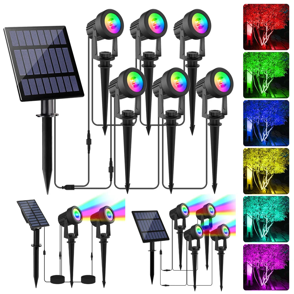 RGB Solar Spotlights IP65 – Wasserdichte Gartenbeleuchtung für Außenbereiche