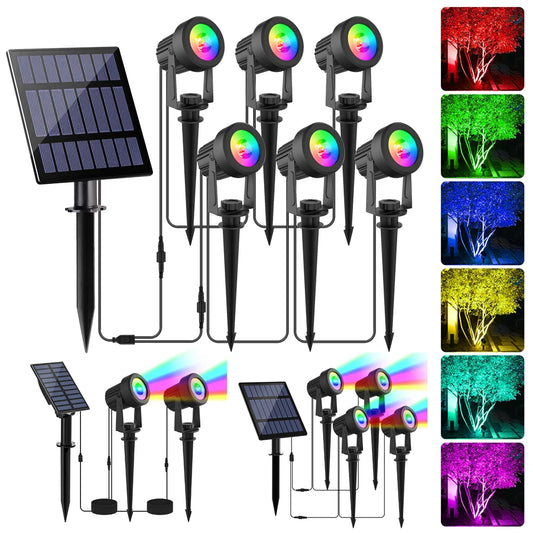 RGB Solar Spotlights IP65 – Wasserdichte Gartenbeleuchtung für Außenbereiche