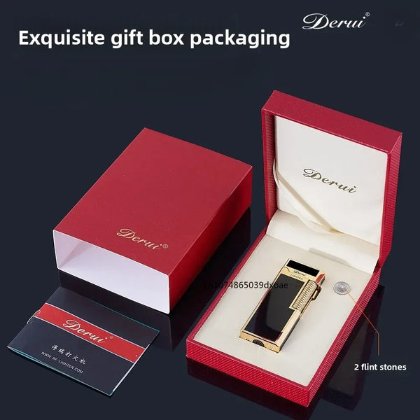 High-end Narrow Version Inflatable Dual-fire Lighter, Direct and Open Flame Can Be Switched, Grinding Wheel Side Slip Igniter