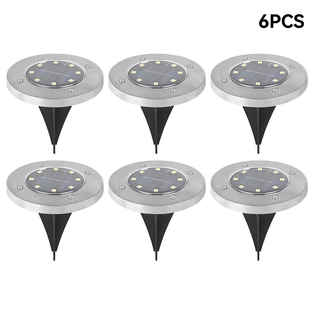Solar Bodenleuchten 6er Set – Wasserdichte LED Gartenbeleuchtung IP44