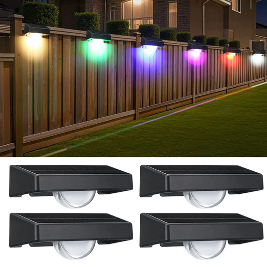 RGB Solar Wandlampen – IP65 Outdoor LED Gartenbeleuchtung (4er Set)