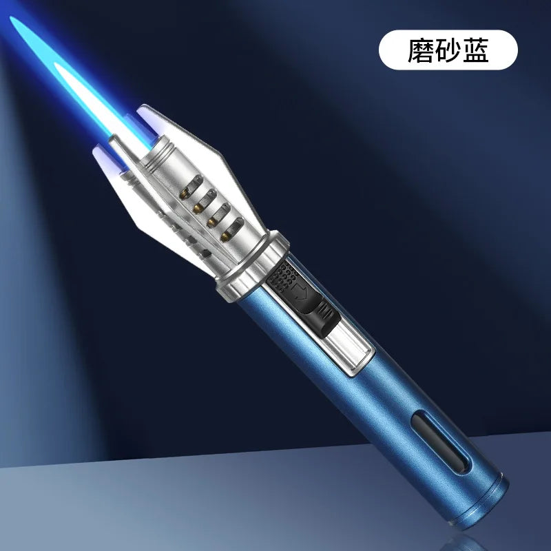 Powerful Metal Gas Lighter Windproof Kitchen Cooking Torch Flame Jet Barbecue Smoking Accessories Cigar Lighters Men's Gift