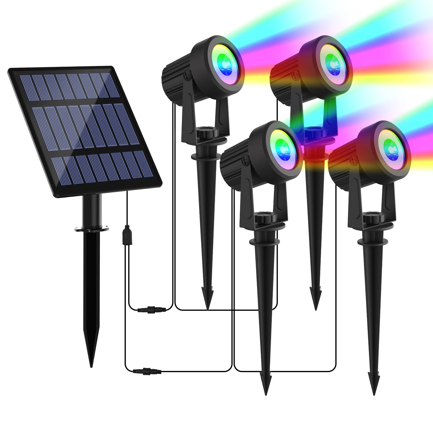 RGB Solar Spotlights IP65 – Wasserdichte Gartenbeleuchtung für Außenbereiche