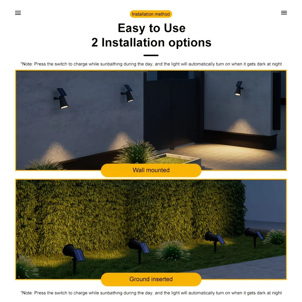 RGB Solar Spotlights für Garten & Terrasse – Wetterfest IP44