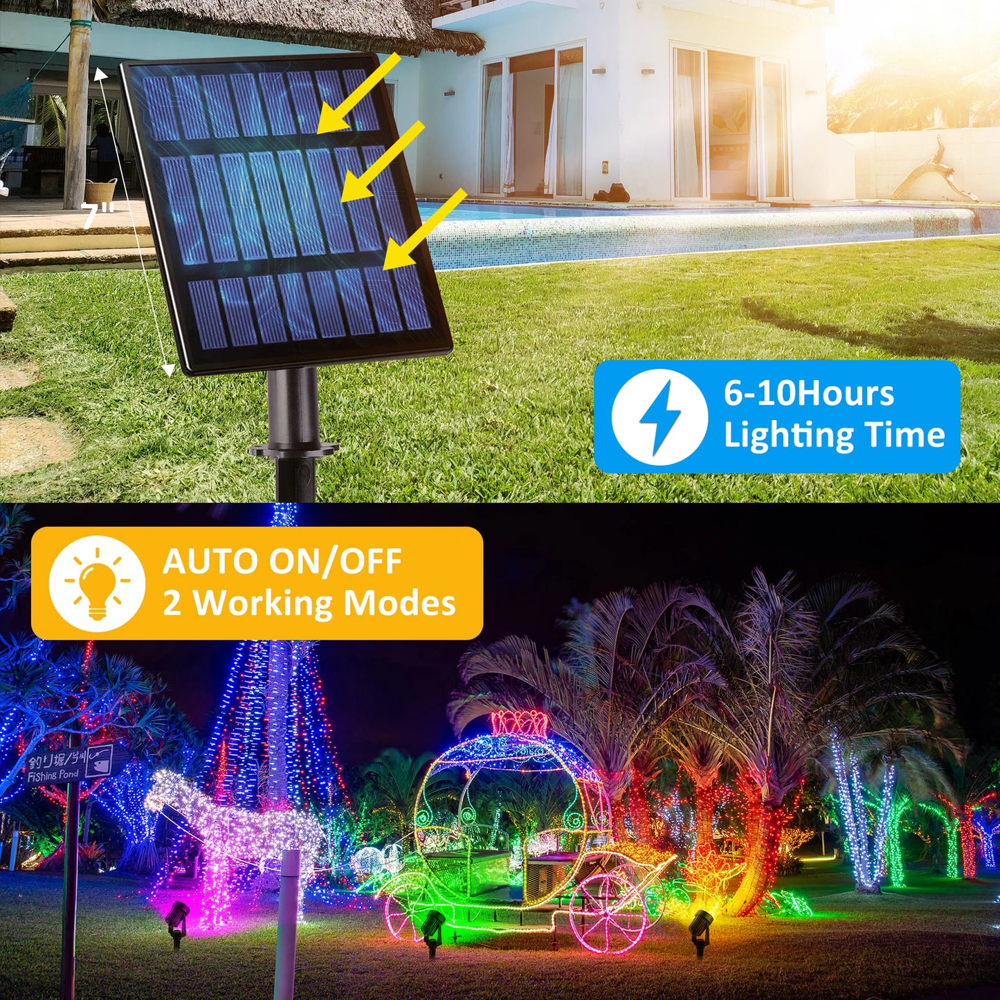 RGB Solar Spotlights IP65 – Wasserdichte Gartenbeleuchtung für Außenbereiche